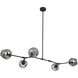 Canada 5 Light 23.6 inch Black Chandelier Ceiling Light, Black Frame