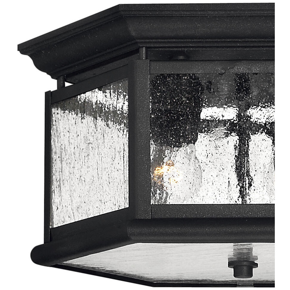 Estate Series Edgewater 2 Light 13 inch Black Outdoor Flush Mount