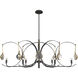 Optic 8 Light 50.6 inch Natural Iron and Modern Brass Oval Pendant Ceiling Light in Natural Iron/Modern Brass