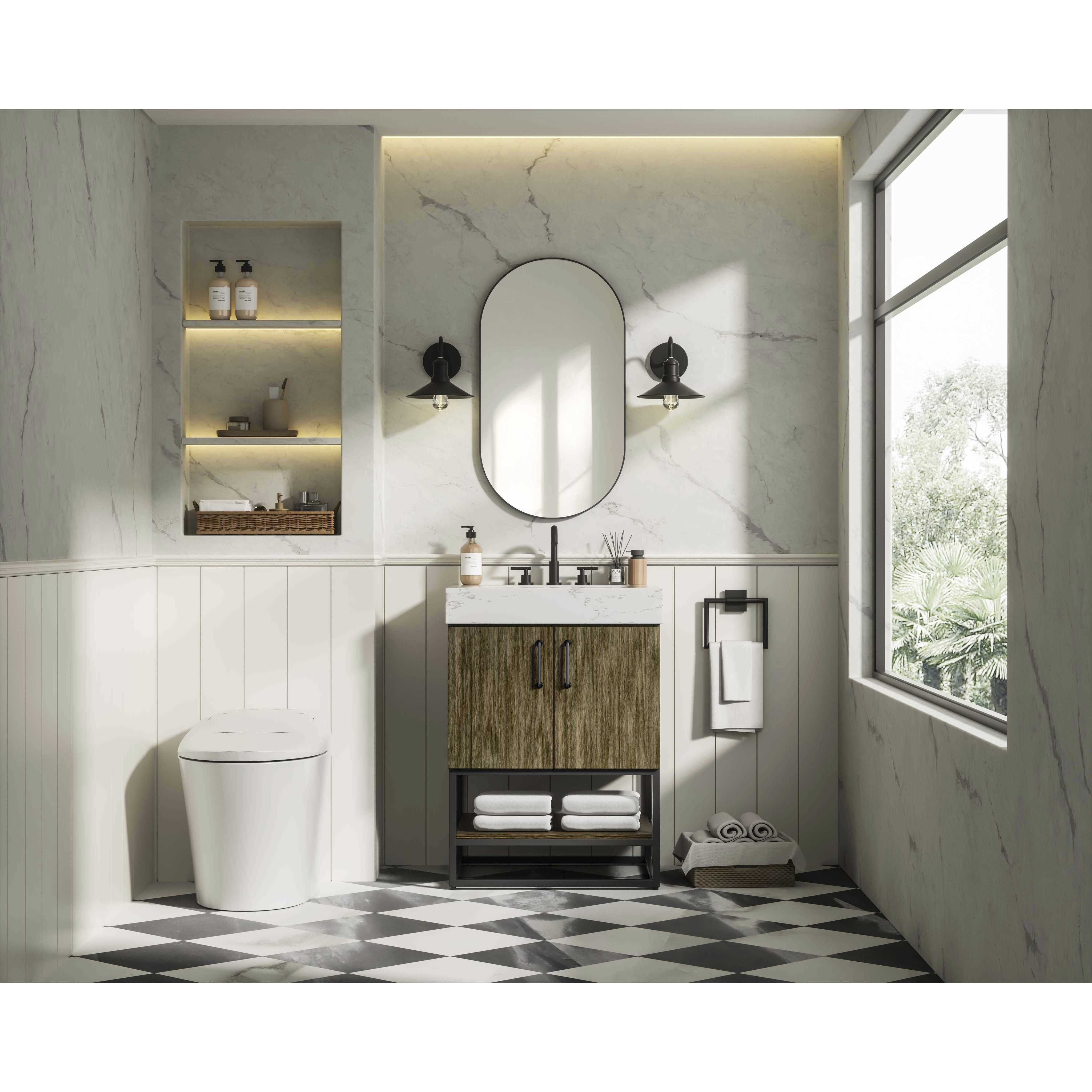 Caroline 24 X 34 inch Chestnut Brown Bathroom Vanity Cabinet