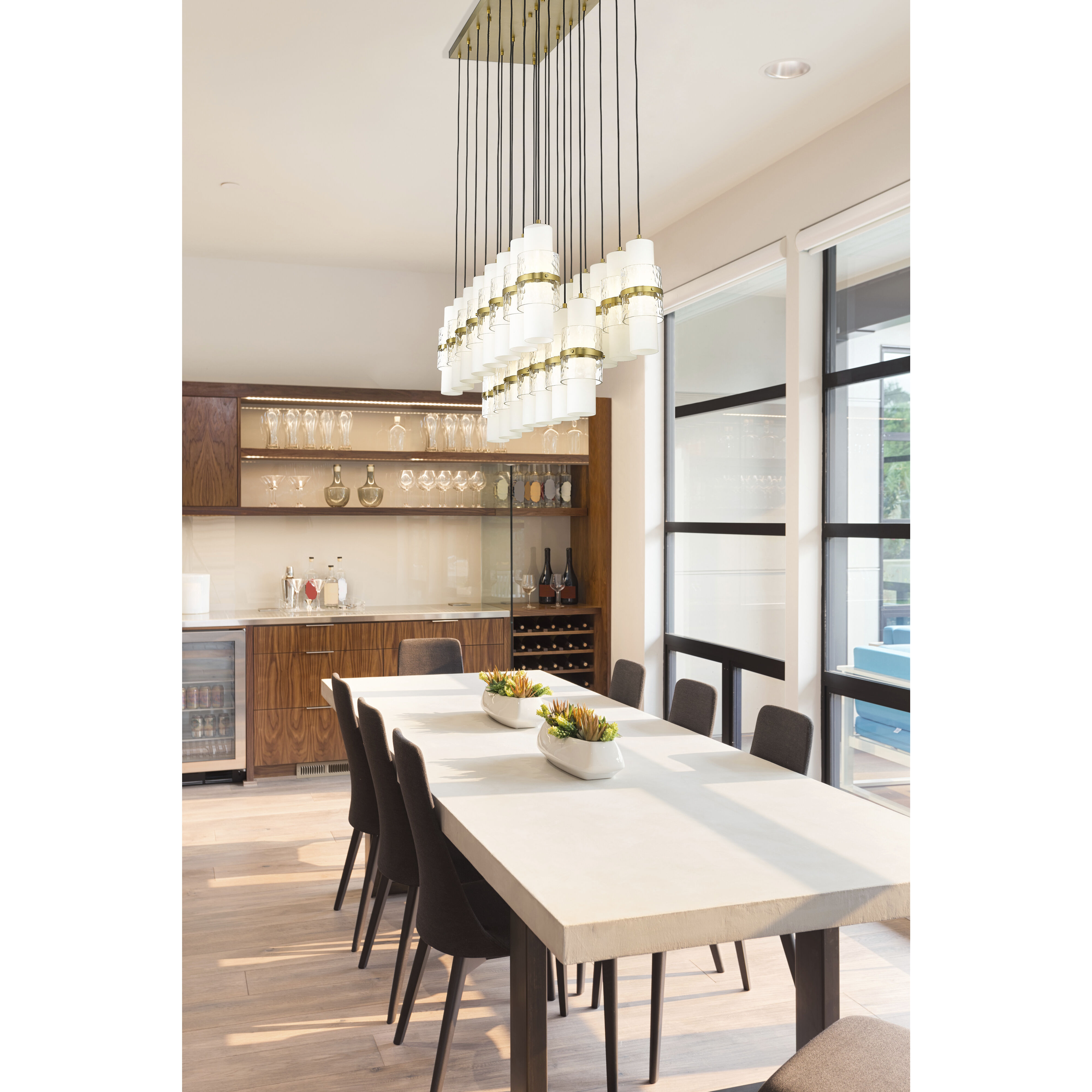 Cayden 23 Light 54 inch Modern Gold Linear Chandelier Ceiling Light