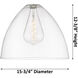 Downtown Urban Crown Point 1 Light 16 inch Brushed Brass Pendant Ceiling Light