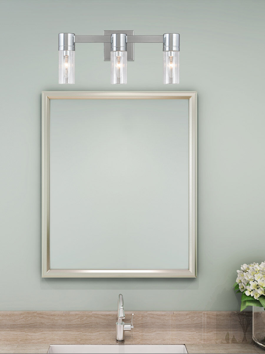 Midtown 3 Light 18 inch Polished Chrome Bath Vanity Wall Light