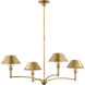Thomas O'Brien Turlington LED 40 inch Hand-Rubbed Antique Brass Chandelier Ceiling Light, Large