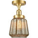 Chatham 1 Light 6.5 inch Satin Gold Semi-Flush Mount Ceiling Light