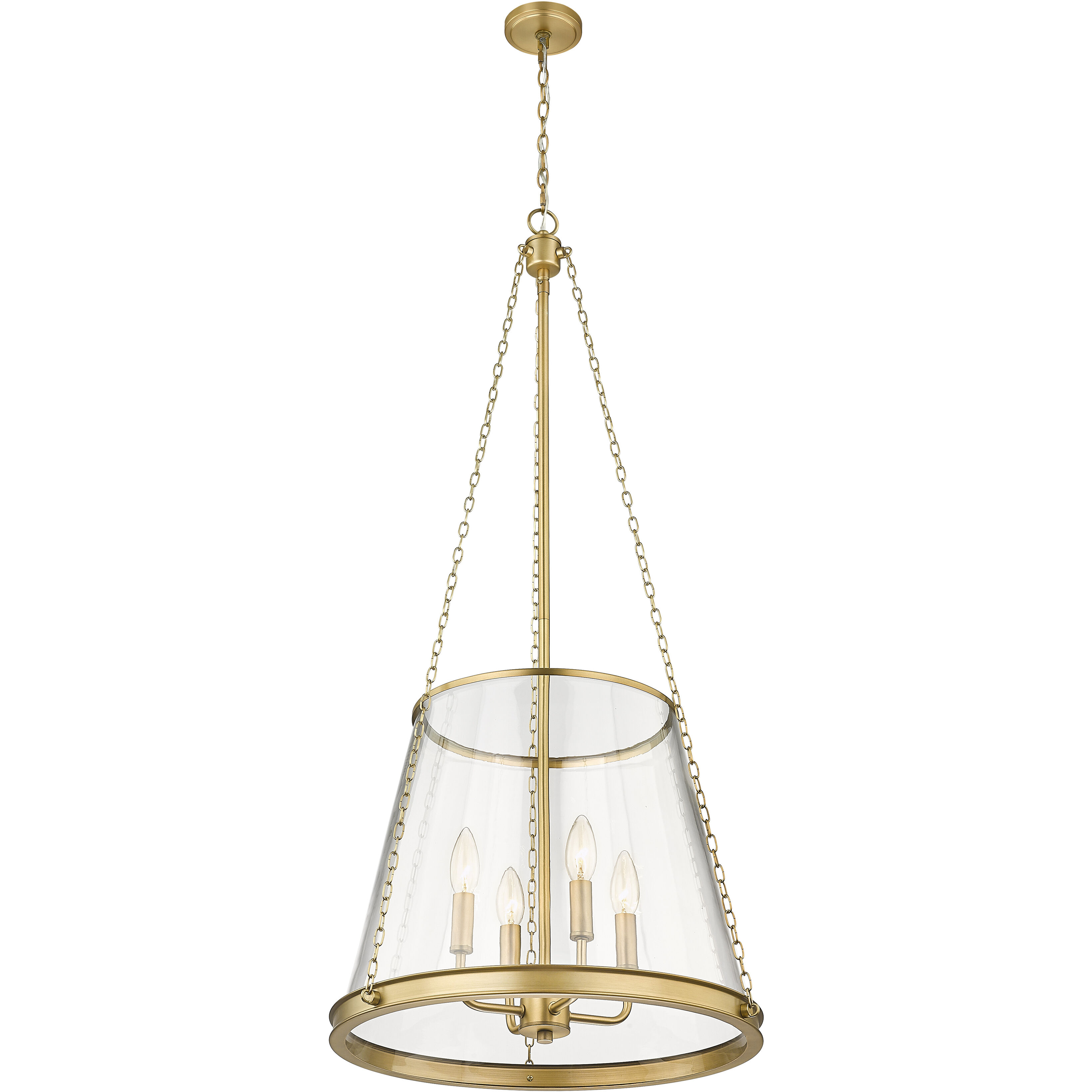 Prescott 4 Light 18 inch Rubbed Brass Pendant Ceiling Light in Rubbed Bronze