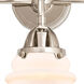 Nouveau 2 Canton 3 Light 24 inch Polished Nickel Bath Vanity Light Wall Light in Matte White Glass