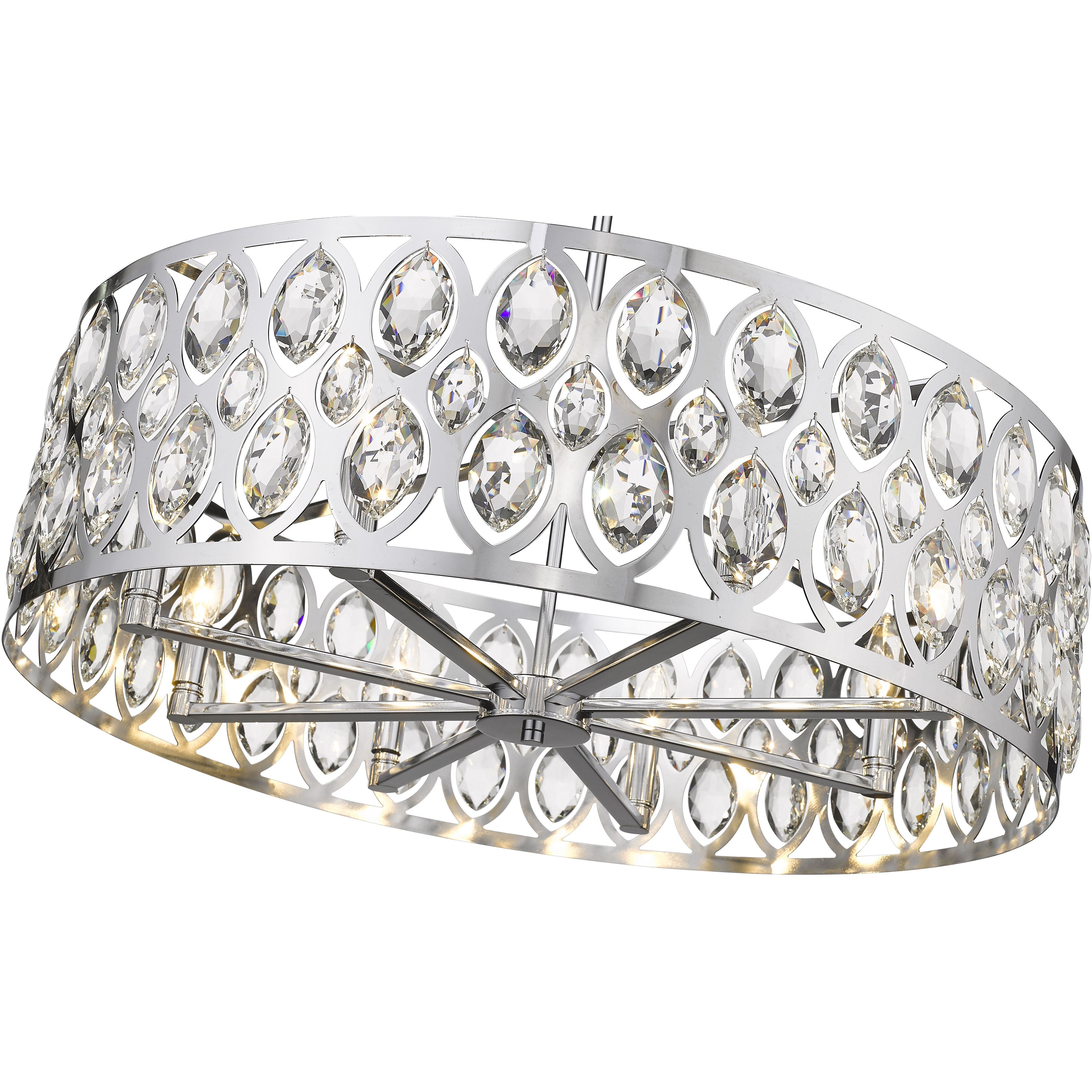 Dealey 8 Light 30.25 inch Chrome Chandelier Ceiling Light