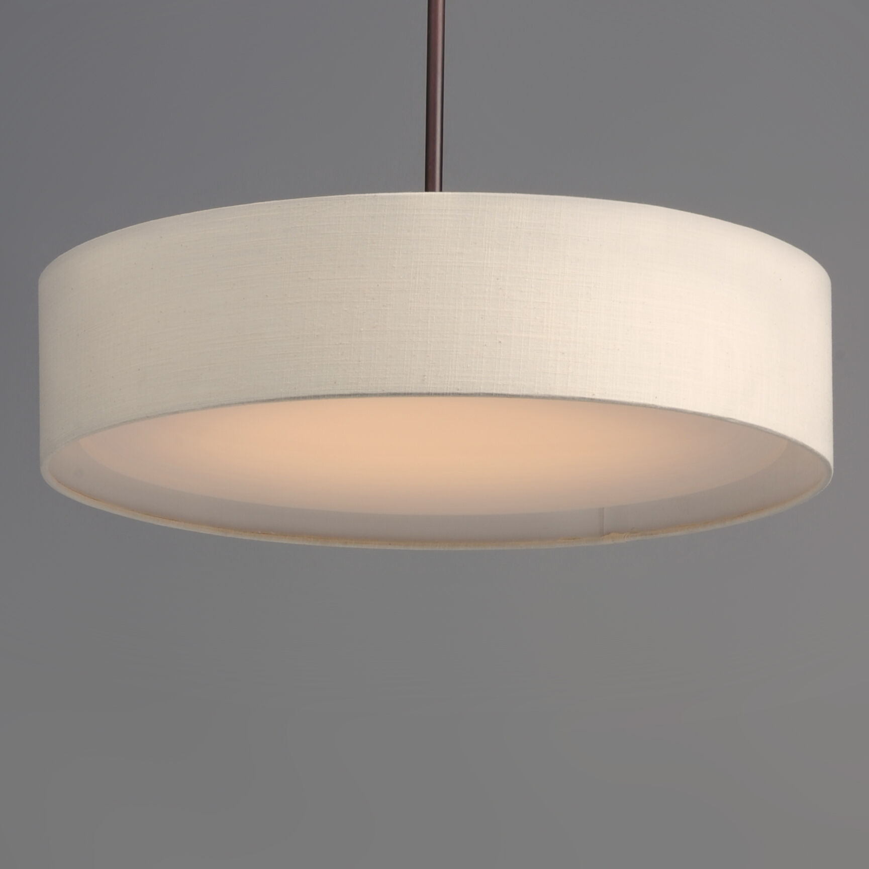 Prime LED 16 inch Oil Rubbed Bronze Single Pendant Ceiling Light in Oatmeal Linen
