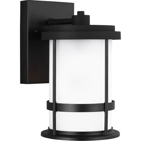 Wilburn 1 Light 10.25 inch Black Outdoor Wall Lantern, Small