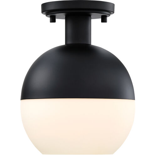 Linden 1 Light 8 inch Matte Black Semi Flush Mount Ceiling Light