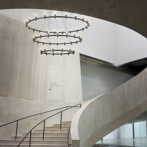 Albany LED 59.5 inch Brass and Black Chandelier Ceiling Light