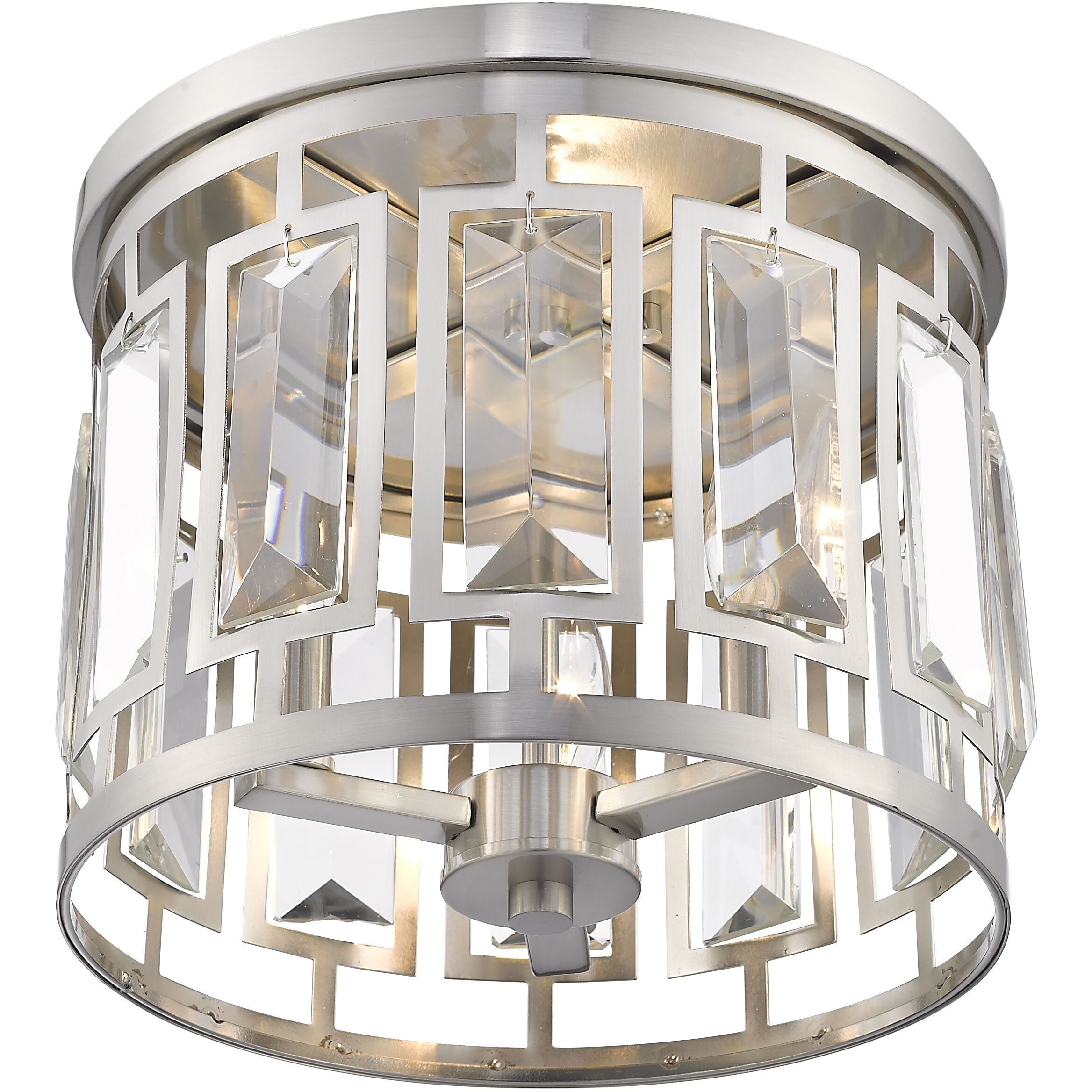 Mersesse 3 Light 12.5 inch Brushed Nickel Flush Mount Ceiling Light