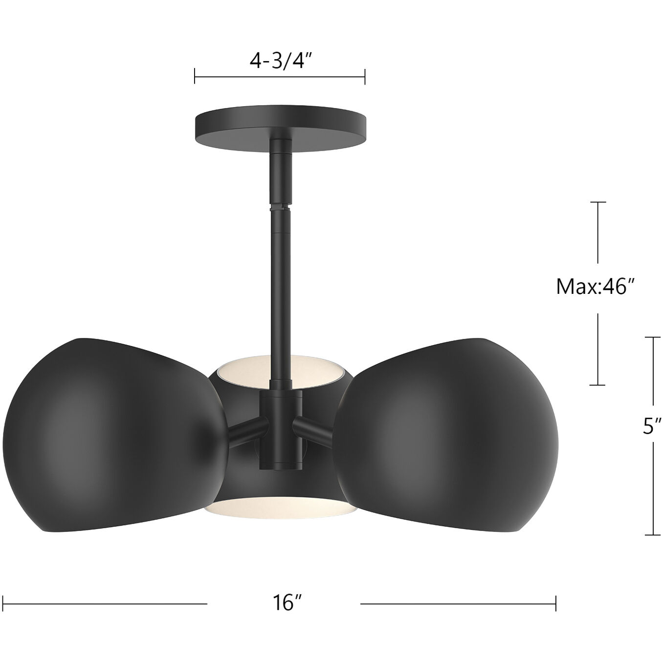 Alora Mood Willow Pendant Ceiling Light in Matte Black