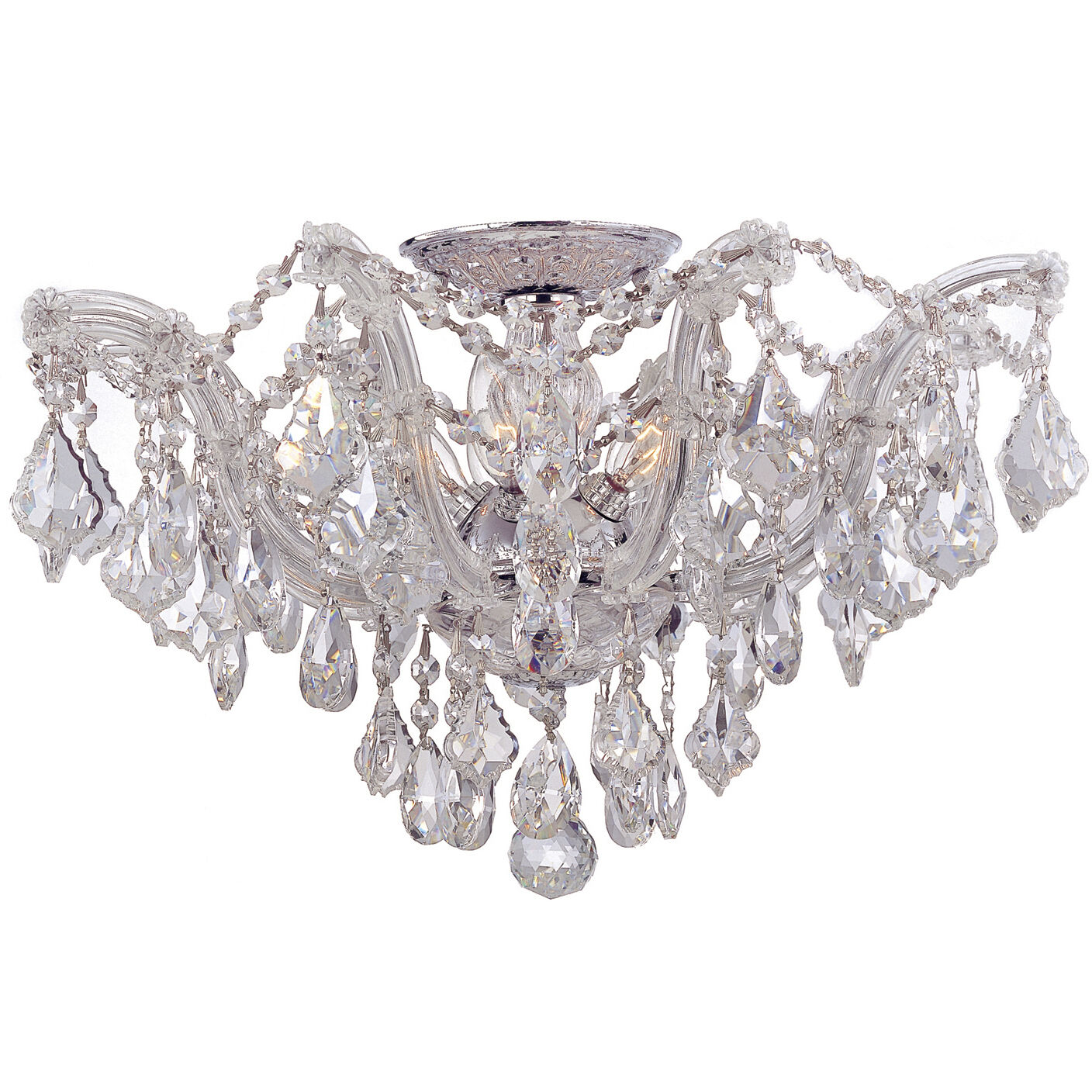 Maria Theresa 5 Light 19 inch Polished Chrome Semi Flush Ceiling Light in Clear Hand Cut