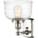 Ballston Bell LED 8 inch Polished Nickel Sconce Wall Light in Clear Deco Swirl Glass