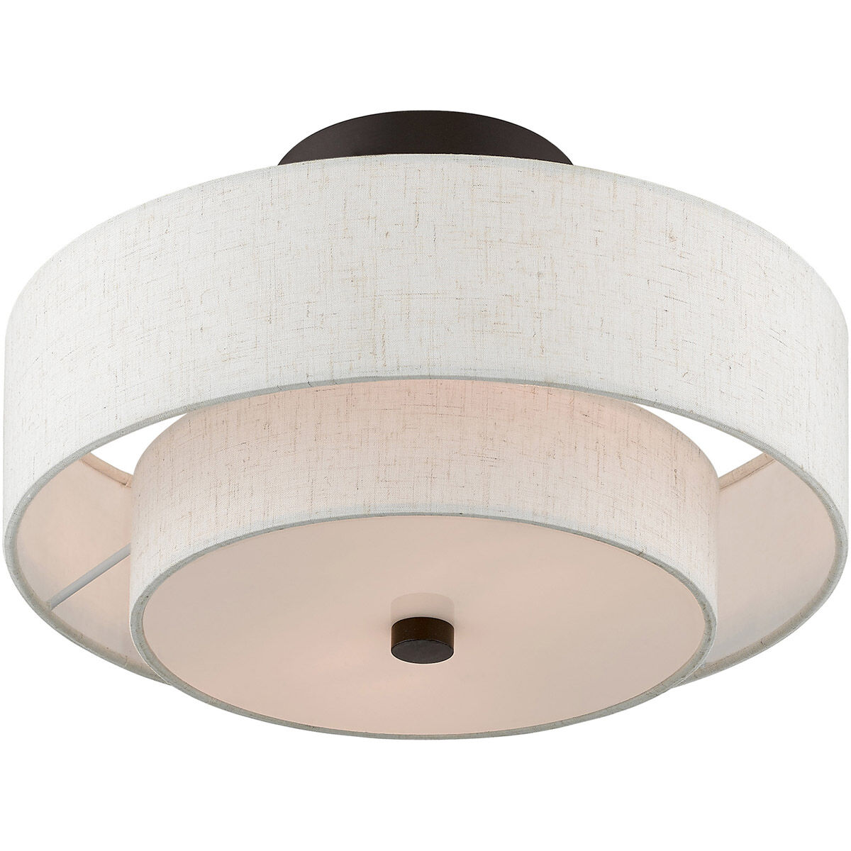 Claremont 2 Light 13 inch English Bronze Semi-Flush Mount Ceiling Light