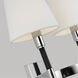 Katie 2 Light Polished Nickel / Black Leather Wall Sconce Wall Light