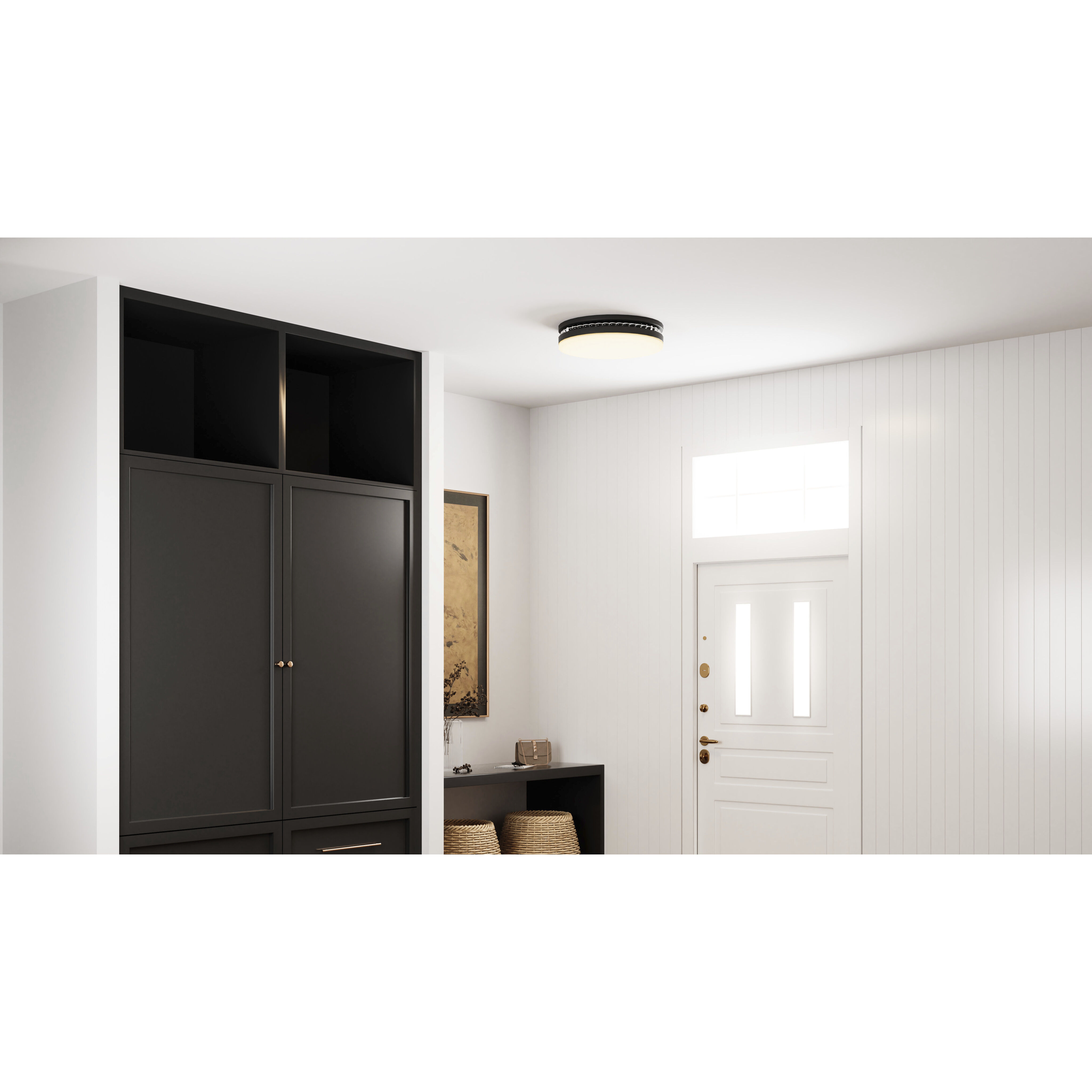 Carey LED 16 inch Matte Black Flush Mount Ceiling Light, Medium
