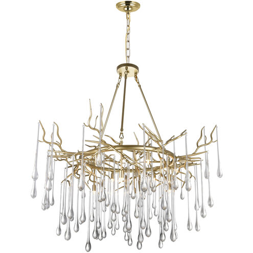 Anita 12 Light 43 inch Gold Leaf Down Chandelier Ceiling Light