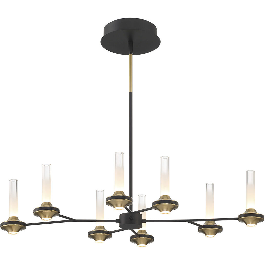 Torcia Linear Chandelier Ceiling Light in Black