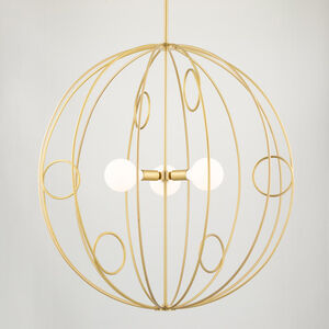 Alanis LED 41 inch Aged Brass Pendant Ceiling Light, Large