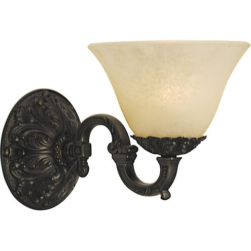 Napoleonic 1 Light 6 inch Mahogany Bronze with Amber Marble Glass Shade Sconce Wall Light