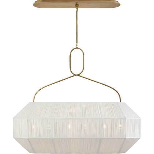 Kelly Wearstler Forza 6 Light 40 inch Antique-Burnished Brass Linear Lantern Pendant Ceiling Light, Medium