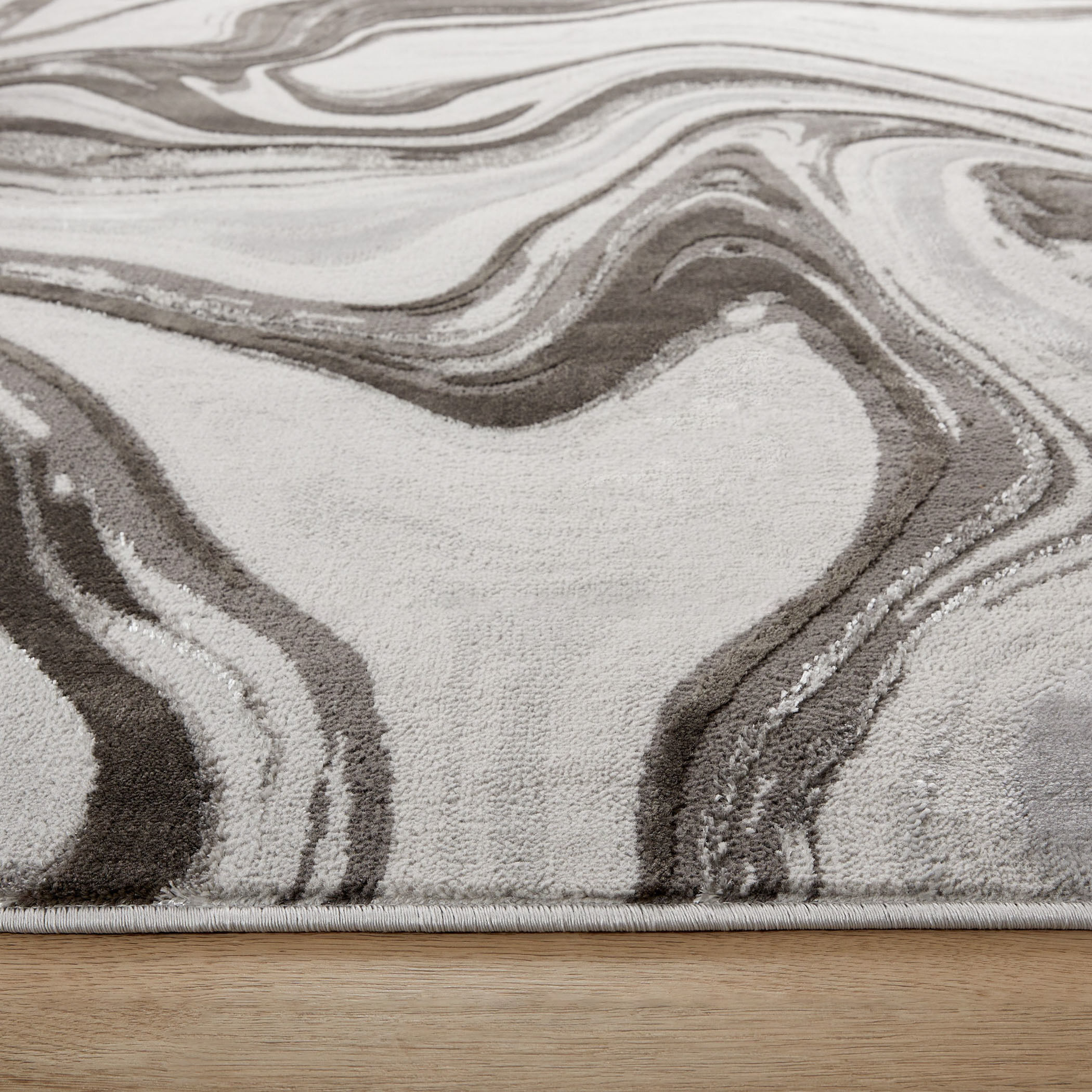 Ayda 90 X 63 inch Black/Grey Rug in 5 x 7