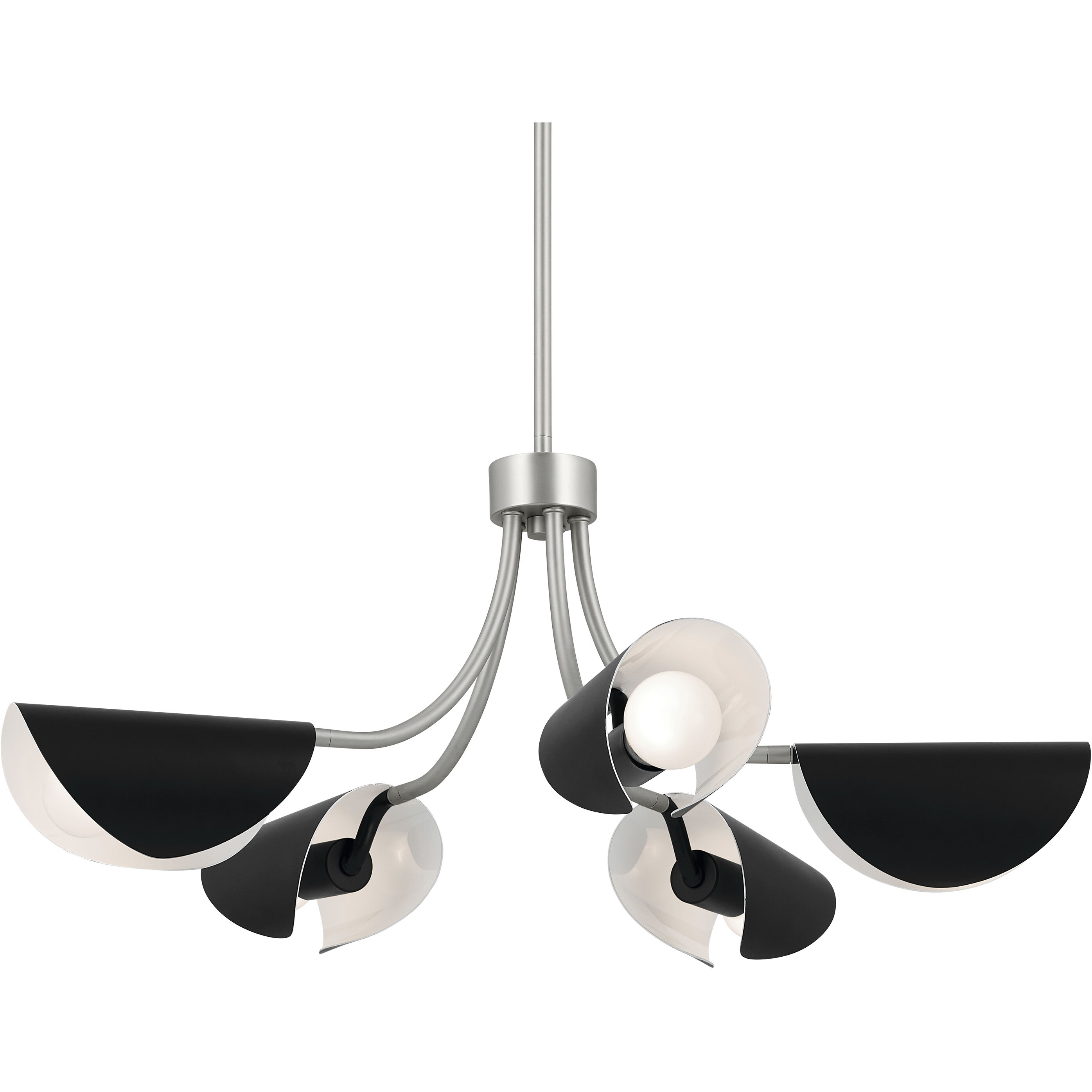 Arcus LED 29.25 inch Satin Nickel with Black Convertible Chandelier Ceiling Light