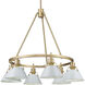 Yep Orwell 29 inch 60.00 watt Brushed Champagne Brass Chandelier Ceiling Light in Dusky Blue