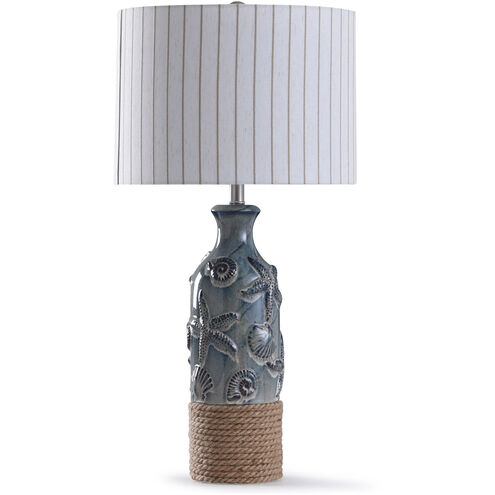 Bampton 12 inch 150 watt Blue and Natural Table Lamp Portable Light