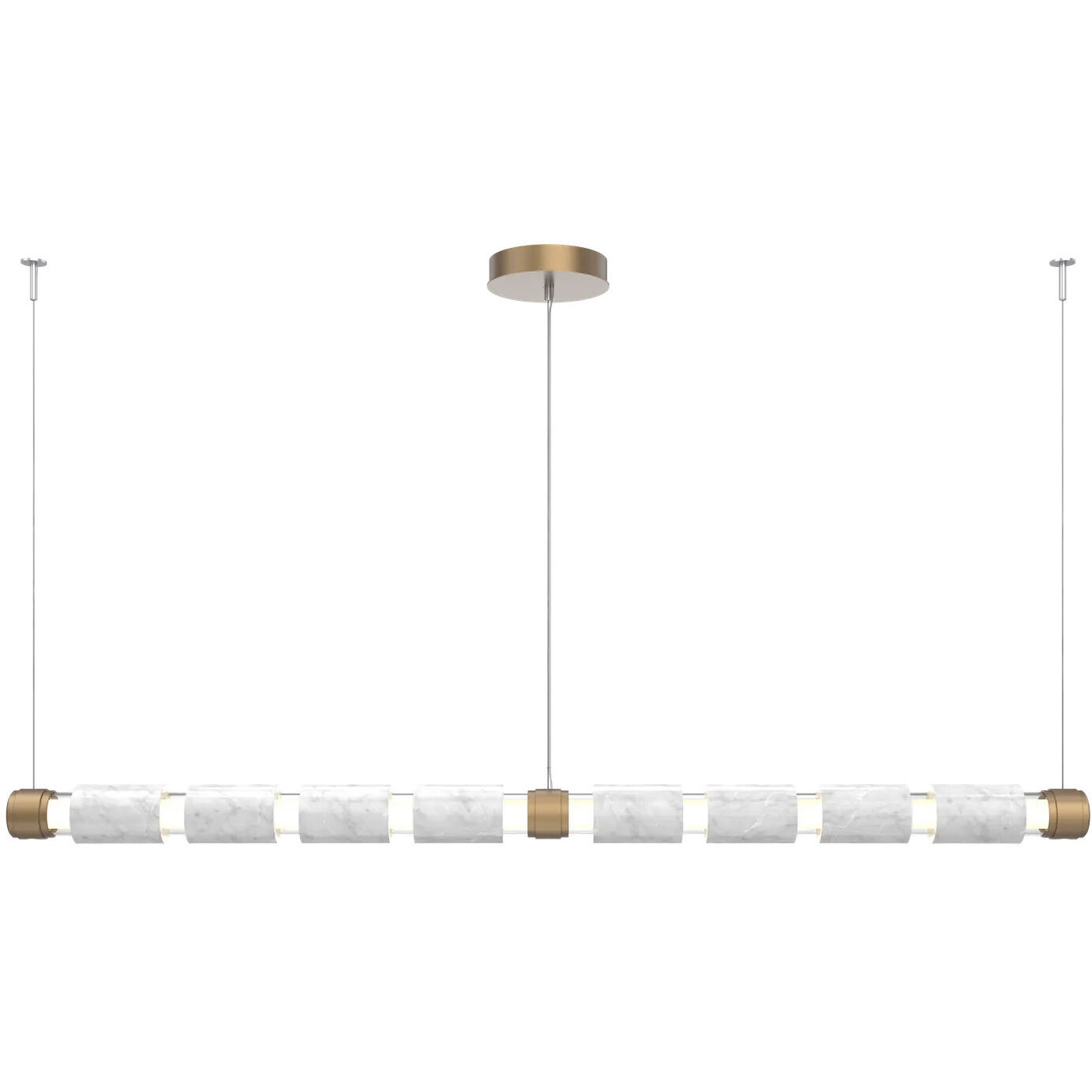 Corinth Mandrel LED Burnished Bronze with Black Marble Linear Pendant Ceiling Light in 3000K LED