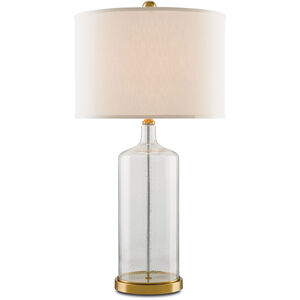 Hazel 31 inch 150 watt Clear Seeded Glass/Brass Table Lamp Portable Light