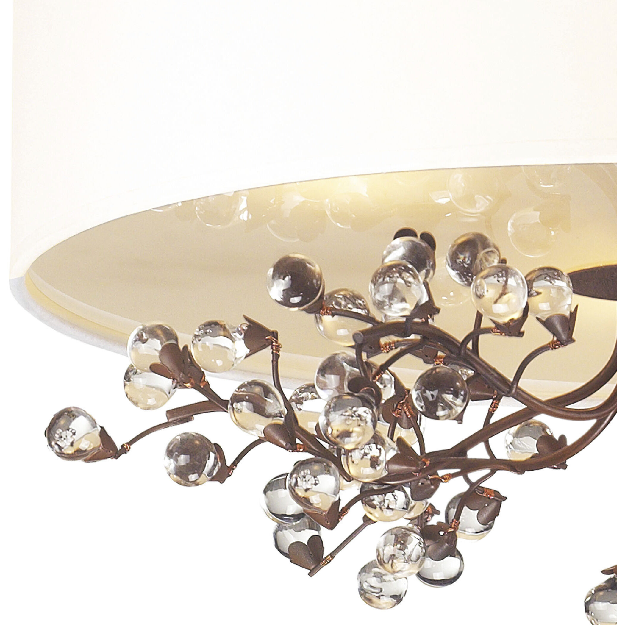 Winterberry 3 Light 16 inch Antique Darkwood Semi Flush Mount Ceiling Light