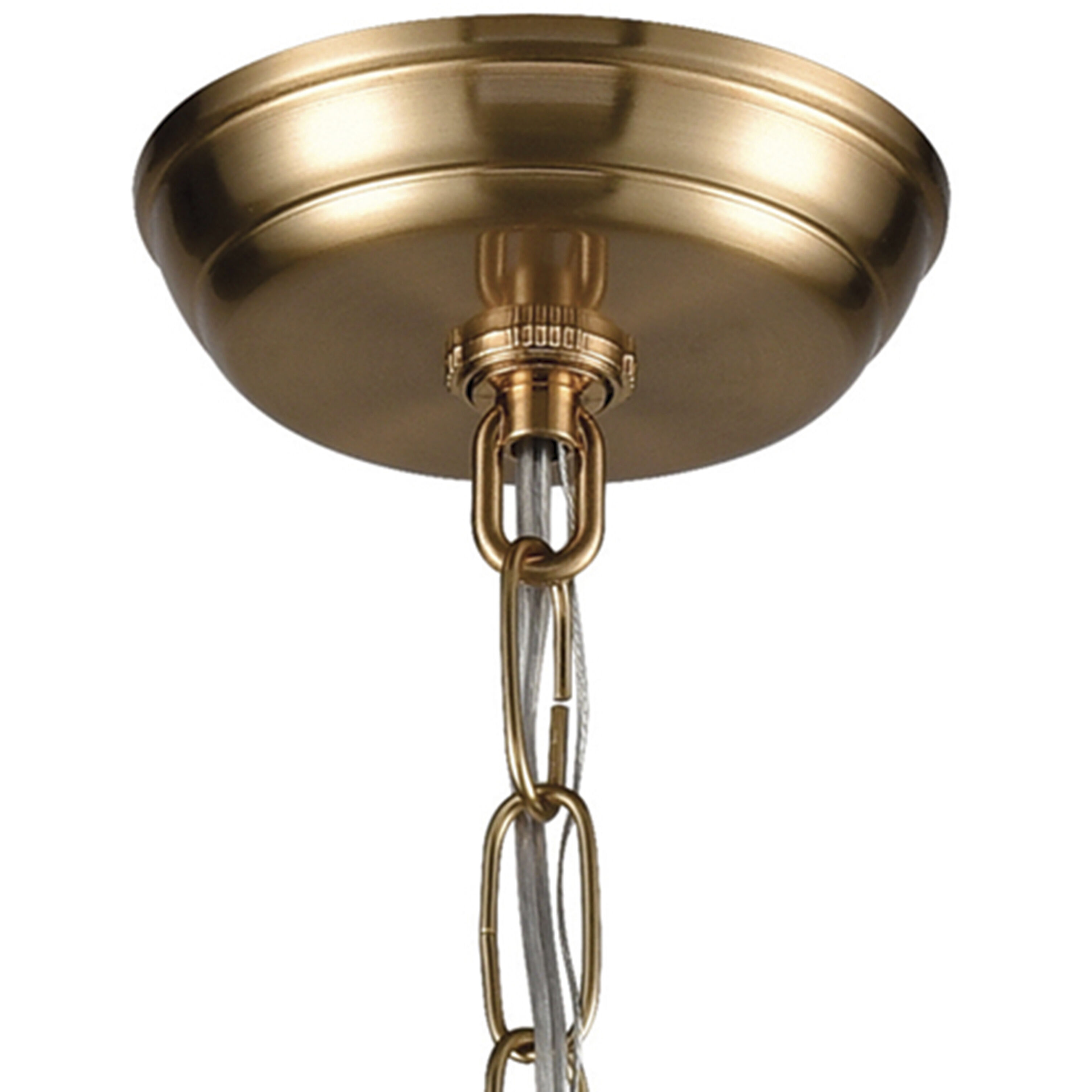 Kingdom 4 Light 14 inch Aged Brass with White Pendant Ceiling Light