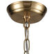 Kingdom 4 Light 14 inch Aged Brass with White Pendant Ceiling Light