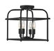 Transitional 4 Light 12 inch Matte Black Semi-Flush Ceiling Light