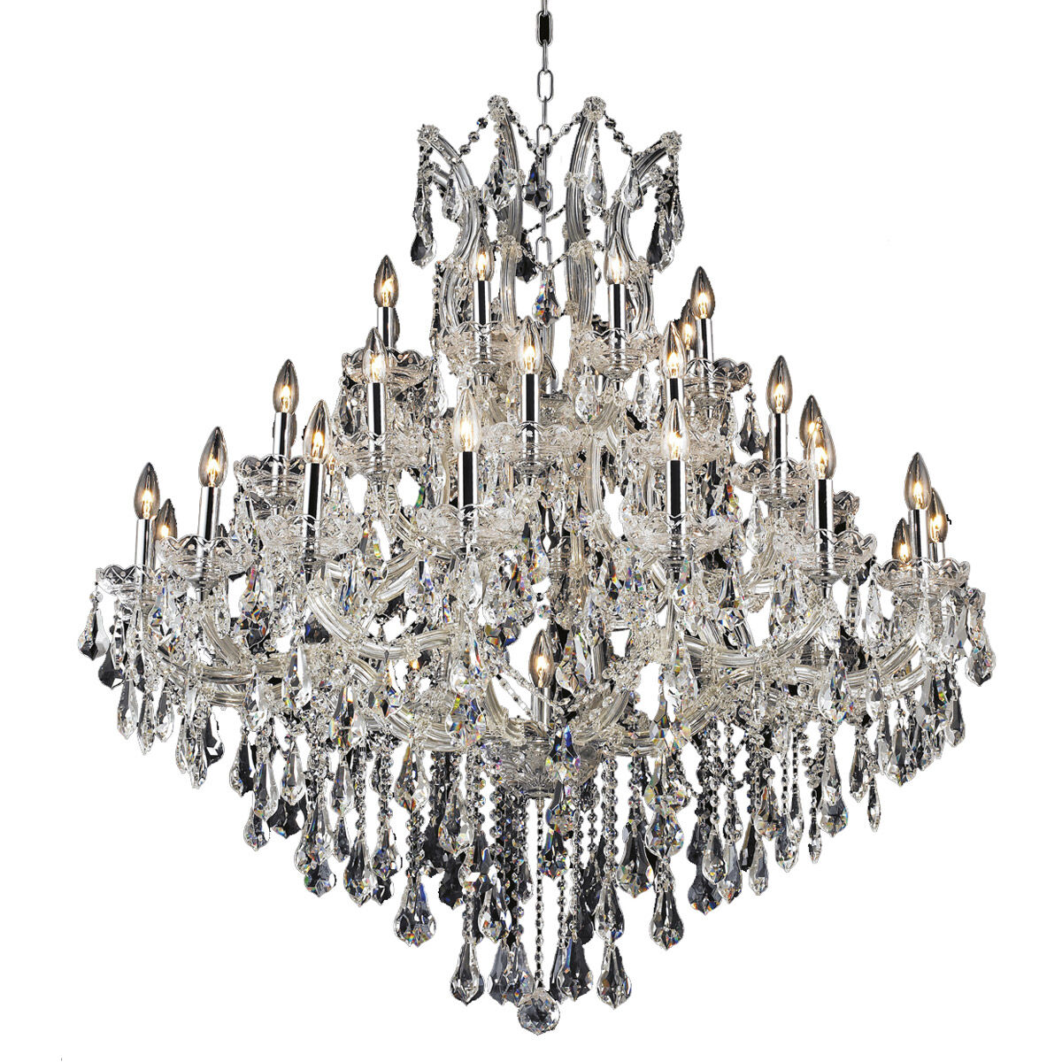 Maria Theresa 37 Light 44 inch Chrome Foyer Ceiling Light in Clear, Royal Cut