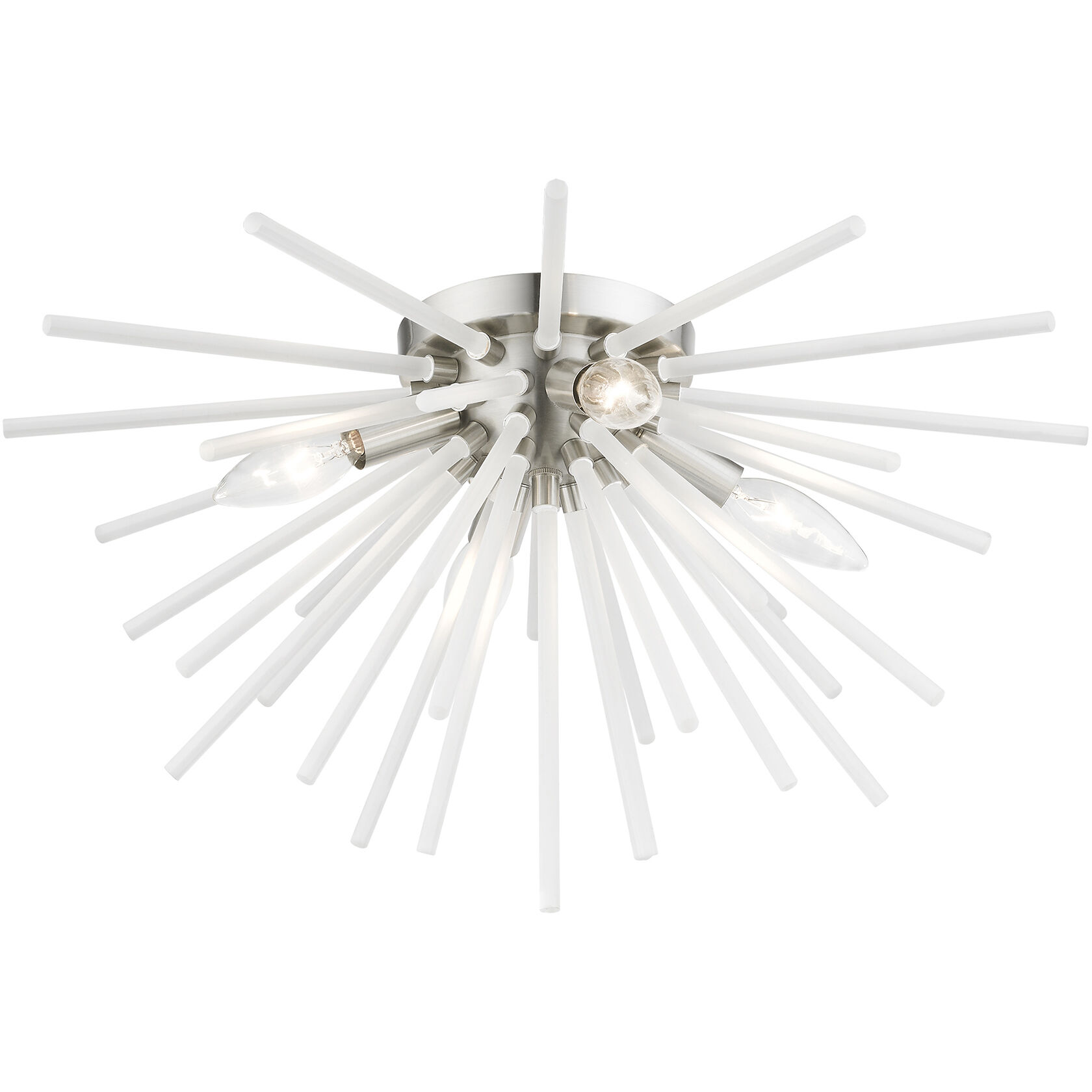 Uptown 4 Light 20 inch Brushed Nickel Flush Mount Ceiling Light