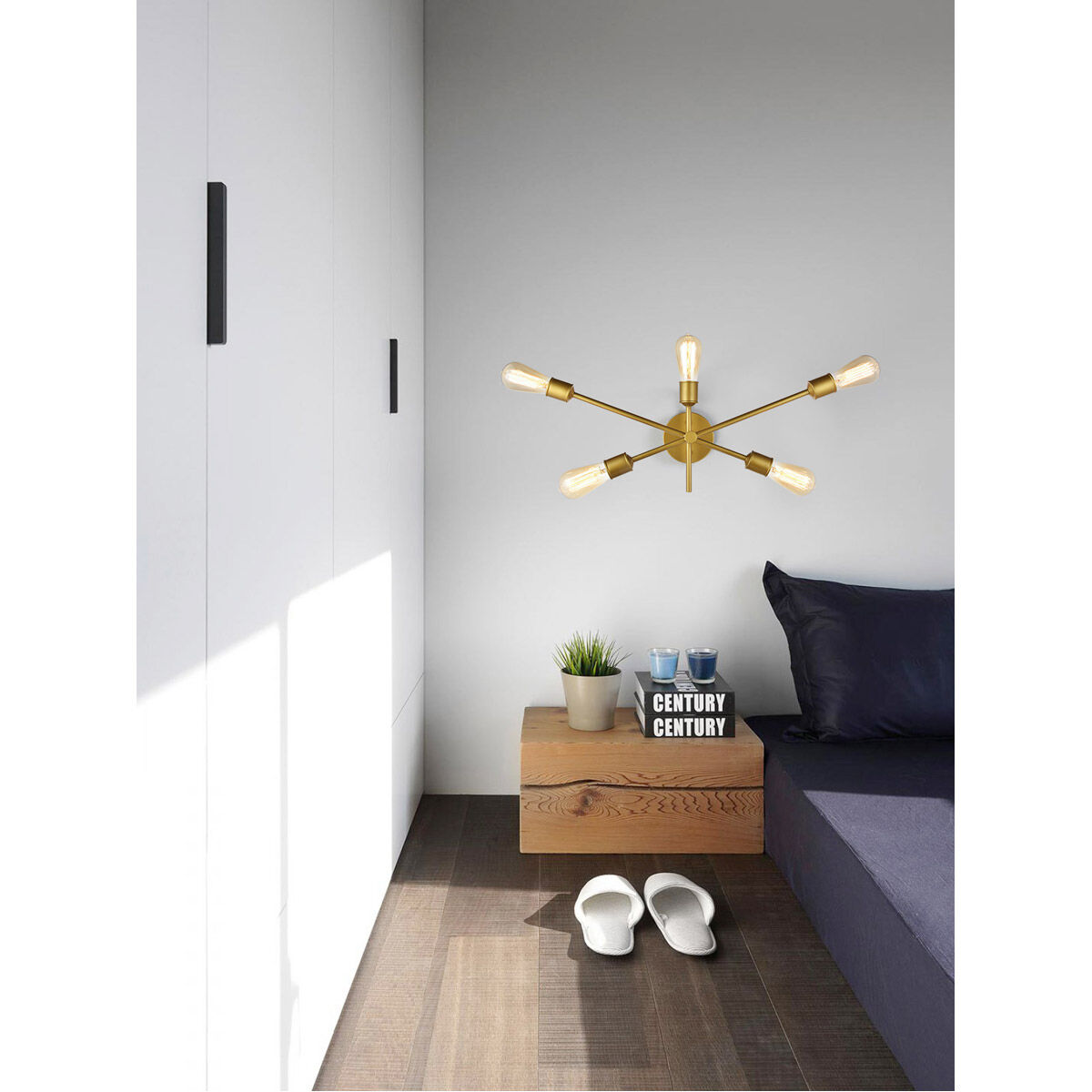 Axel 5 Light 25 inch Brass Wall Sconce Wall Light