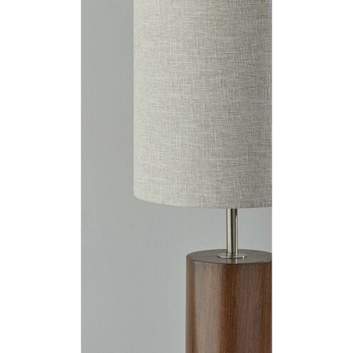 Dean 31 inch 100.00 watt Walnut Poplar Wood with Antique Brass Accent Table Lamp Portable Light