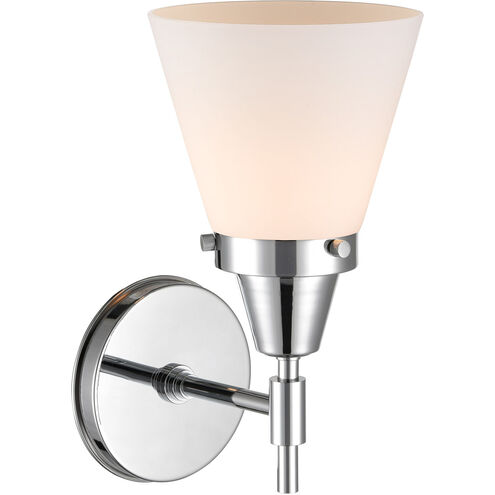Caden LED 6.25 inch Polished Chrome Sconce Wall Light in Matte White Glass
