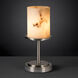 Lumenaria 12 inch 60 watt Brushed Nickel Table Lamp Portable Light in Cylinder with Flat Rim, Incandescent