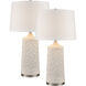 Penny 33 inch 150.00 watt White with Satin Nickel Table Lamp Portable Light, Set of 2