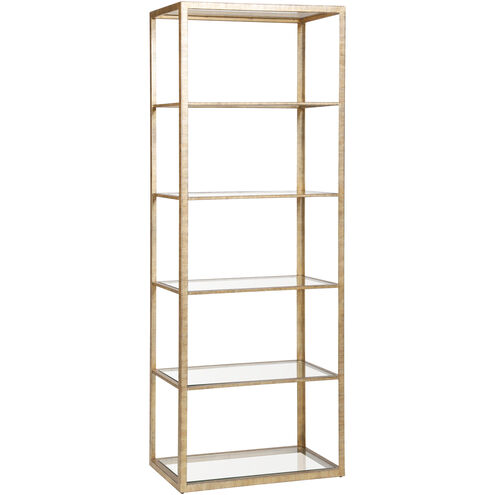 Strie Antique Brass with Clear Bookcase