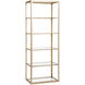 Strie Antique Brass with Clear Bookcase