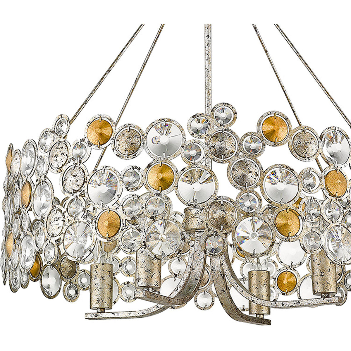 Vitozzi 4 Light 27 inch Antique Silver Leaf Chandelier Ceiling Light