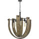 Padova 6 Light 5 inch Light Oak/Iron Chandelier Ceiling Light