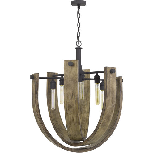 Padova 6 Light 5 inch Light Oak/Iron Chandelier Ceiling Light